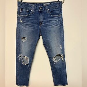 Women’s AG-ED Denim The ex-boyfriend slouchy slim jeans, distressed medium, 29R